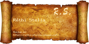 Réthi Stella névjegykártya